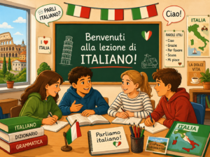 Schüler beim Italienischlernen
